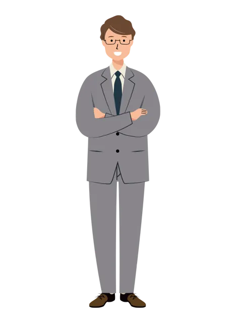 ビジネス イラスト（男性・全身）| 無料・商用利用可 | BUMGRC004-01-C | 無料素材ペペロ