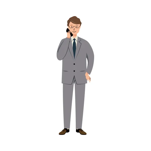ビジネス イラスト（男性・全身）| 無料・商用利用可 | BUMGRC007-C | 無料素材ペペロ