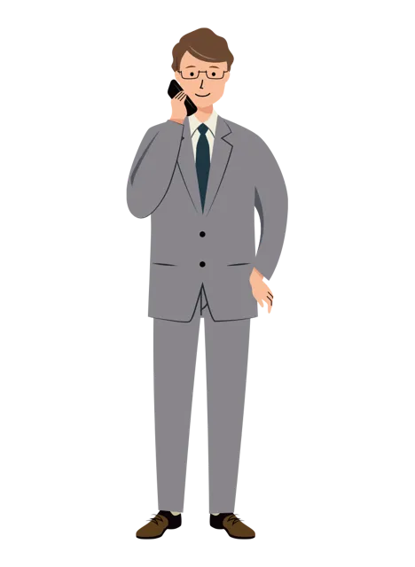 ビジネス イラスト（男性・全身）| 無料・商用利用可 | BUMGRC007-01-C | 無料素材ペペロ