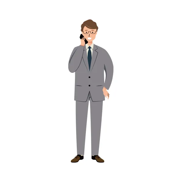 ビジネス イラスト（男性・全身）| 無料・商用利用可 | BUMGRC008-C | 無料素材ペペロ