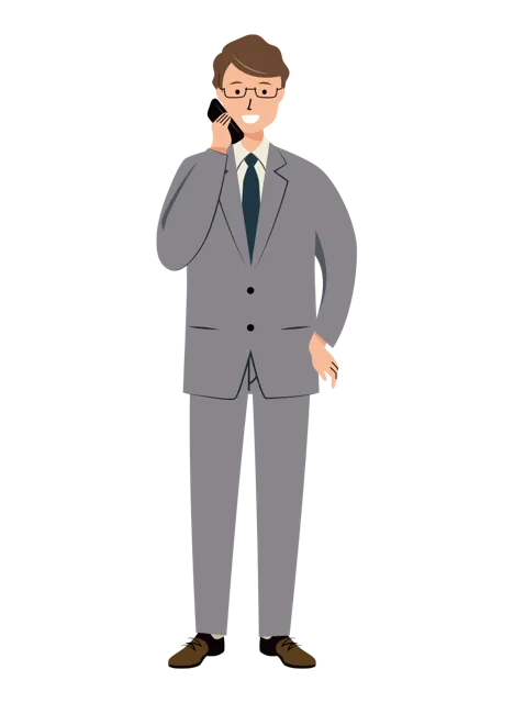 ビジネス イラスト（男性・全身）| 無料・商用利用可 | BUMGRC008-01-C | 無料素材ペペロ