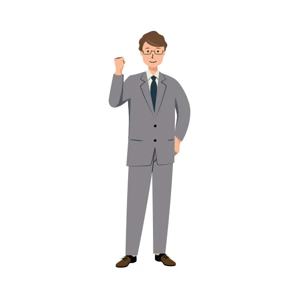 ビジネスマン イラスト（男性・全身）| 無料・商用利用可 | BUMGRC012-C | 無料素材ペペロ