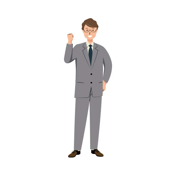 ビジネスマン イラスト（男性・全身）| 無料・商用利用可 | BUMGRC013-C | 無料素材ペペロ