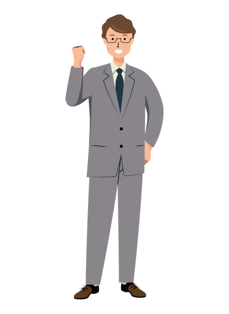 ビジネス イラスト（男性・全身）| 無料・商用利用可 | BUMGRC013-01-C | 無料素材ペペロ