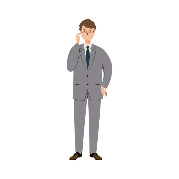 ビジネスマン イラスト（男性・全身）| 無料・商用利用可 | BUMGRC019-C | 無料素材ペペロ