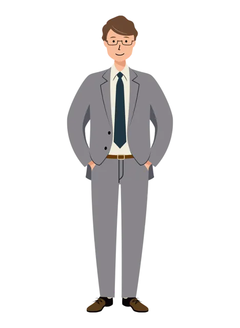 ビジネス イラスト（男性・全身）| 無料・商用利用可 | BUMGRC022-01-C | 無料素材ペペロ