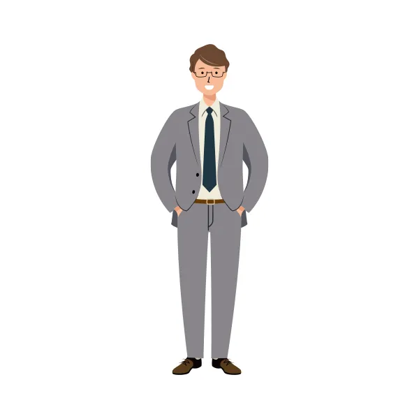 ビジネス イラスト（男性・全身）| 無料・商用利用可 | BUMGRC023-C | 無料素材ペペロ