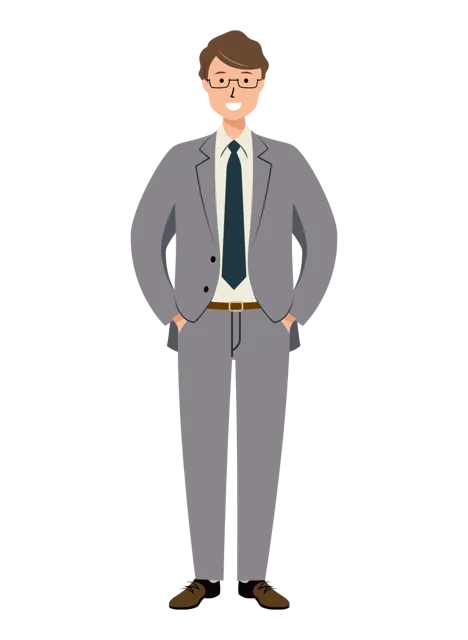 ビジネス イラスト（男性・全身）| 無料・商用利用可 | BUMGRC023-01-C | 無料素材ペペロ
