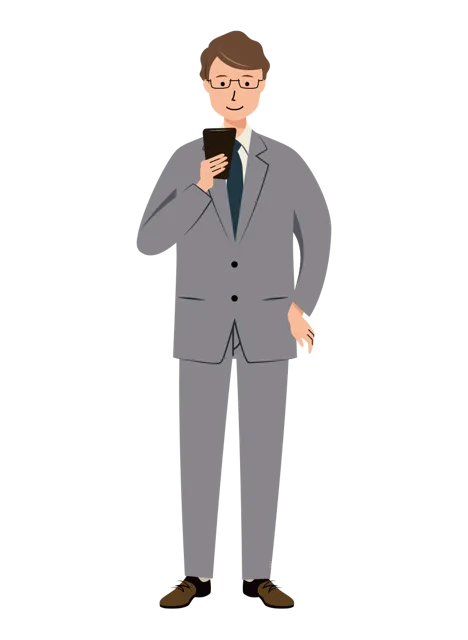 ビジネス イラスト（男性・全身）| 無料・商用利用可 | BUMGRC024-01-C | 無料素材ペペロ