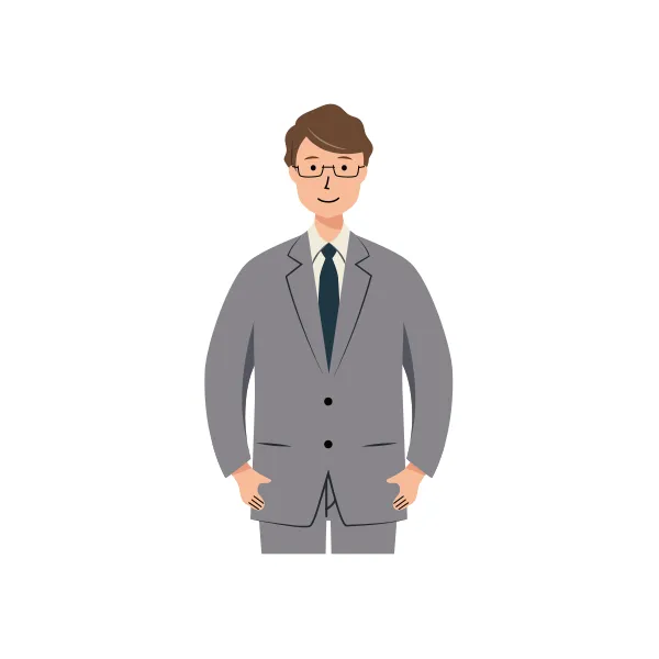 ビジネス イラスト（男性・上半身）| 無料・商用利用可 | BUMUBGR001-C | 無料素材ペペロ