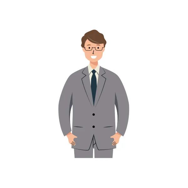 ビジネス イラスト（男性・上半身）| 無料・商用利用可 | BUMUBGR002-C | 無料素材ペペロ