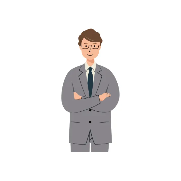 ビジネスマン イラスト（男性・上半身）| 無料・商用利用可 | BUMUBGR003-C | 無料素材ペペロ