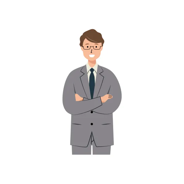 ビジネスマン イラスト（男性・上半身）| 無料・商用利用可 | BUMUBGR004-C | 無料素材ペペロ