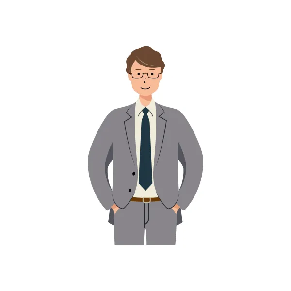 ビジネス イラスト（男性・上半身）| 無料・商用利用可 | BUMUBGR022-C | 無料素材ペペロ