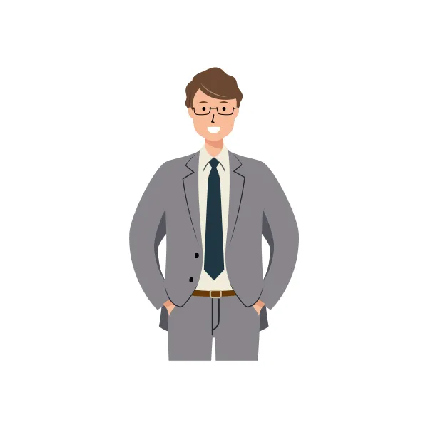 ビジネスマン イラスト（男性・上半身）| 無料・商用利用可 | BUMUBGR023-C | 無料素材ペペロ