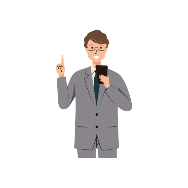 ビジネスマン イラスト（男性・上半身）| 無料・商用利用可 | BUMUBGR027-C | 無料素材ペペロ