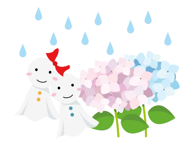 雨の日とてるてる坊主 イラスト | 梅雨・６月 | 無料・商用利用可 | RASEAC-014-01-C | 無料素材ペペロ