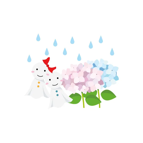 雨の日とてるてる坊主 イラスト | 梅雨・６月 | 無料・商用利用可 | RASEAC-014-C | 無料素材ペペロ