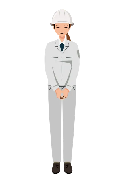現場監督 イラスト（女性・全身）| 無料・商用利用可 | SSFSW003-01-C | 無料素材ペペロ