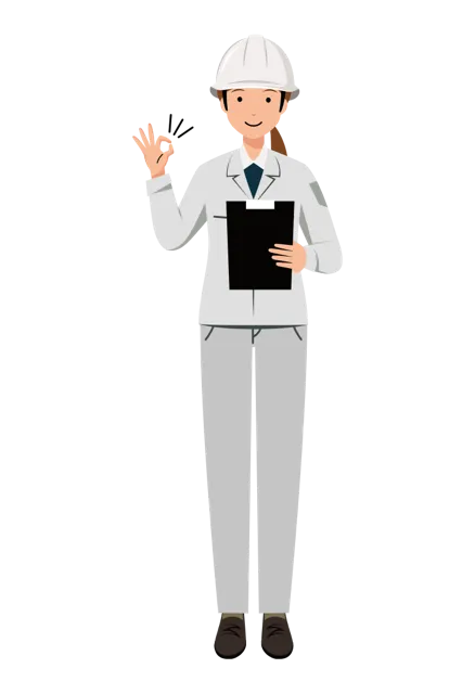 現場監督 イラスト（女性・全身）| 無料・商用利用可 | SSFSW008-01-C | 無料素材ペペロ