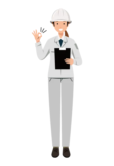 現場監督 イラスト（女性・全身）| 無料・商用利用可 | SSFSW009-01-C | 無料素材ペペロ