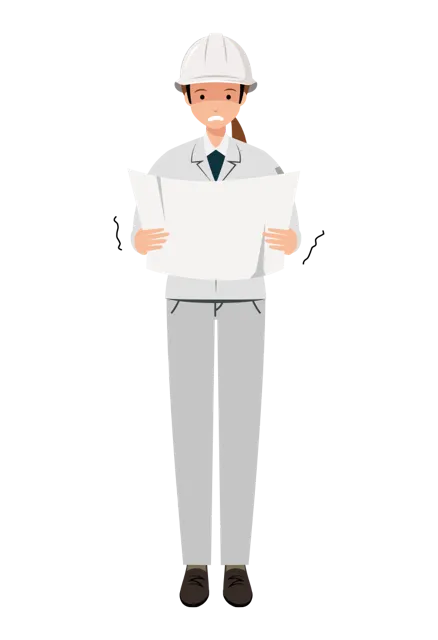 現場監督 イラスト（女性・全身）| 無料・商用利用可 | SSFSW013-01-C | 無料素材ペペロ
