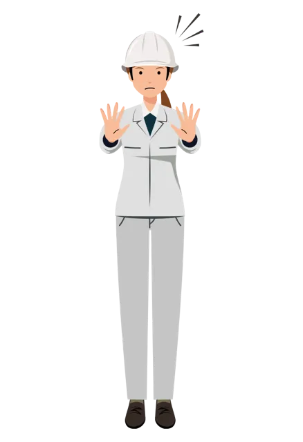 現場監督 イラスト（女性・全身）| 無料・商用利用可 | SSFSW023-01-C | 無料素材ペペロ