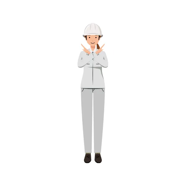 現場監督 イラスト（女性・全身）| 無料・商用利用可 | SSFSW035-C | 無料素材ペペロ