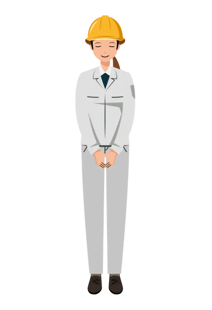 現場監督 イラスト（女性・全身）| 無料・商用利用可 | SSFSYH003-01-C | 無料素材ペペロ