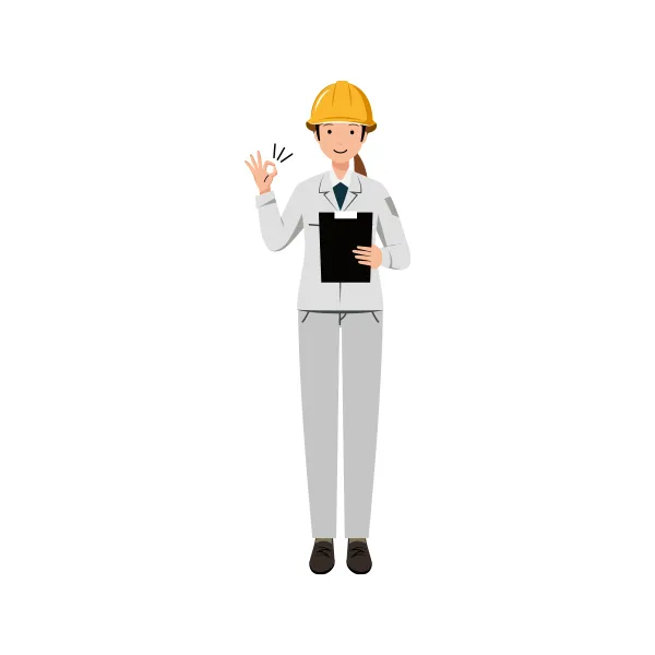 現場監督 イラスト（女性・全身）| 無料・商用利用可 | SSFSYH008-C | 無料素材ペペロ