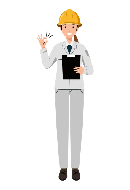 現場監督 イラスト（女性・全身）| 無料・商用利用可 | SSFSYH009-01-C | 無料素材ペペロ