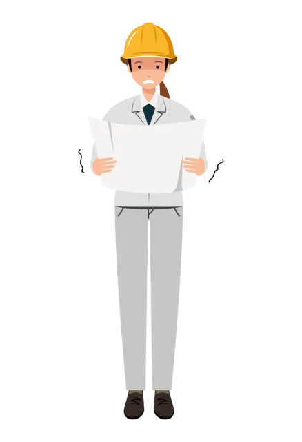 現場監督 イラスト（女性・全身）| 無料・商用利用可 | SSFSYH013-01-C | 無料素材ペペロ