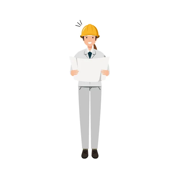 現場監督 イラスト（女性・全身）| 無料・商用利用可 | SSFSYH014-C | 無料素材ペペロ