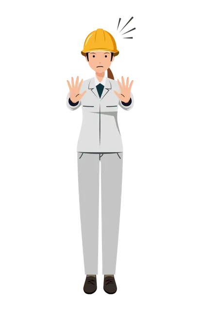 現場監督 イラスト（女性・全身）| 無料・商用利用可 | SSFSYH023-01-C | 無料素材ペペロ