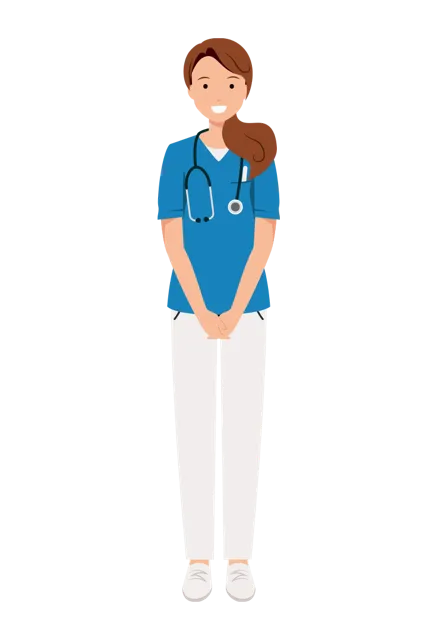 看護師 イラスト（女性・全身）| 無料・商用利用可 | NURFPO004-01-C | 無料素材ペペロ