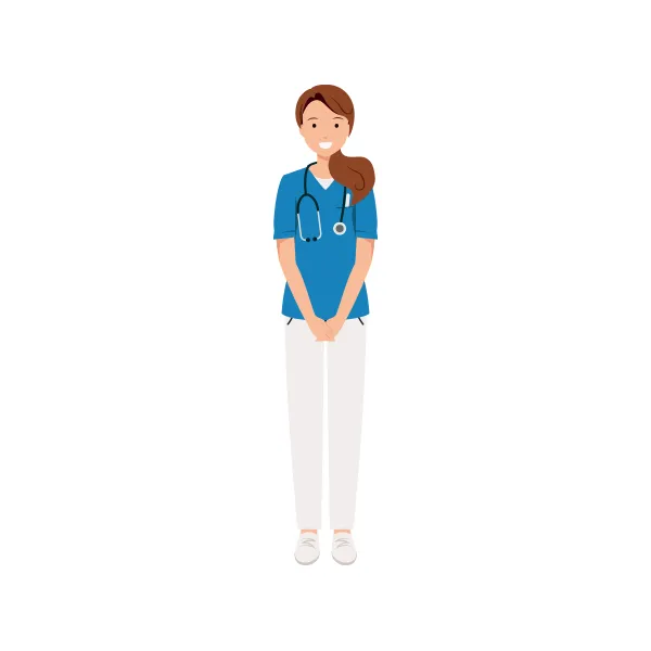 看護師 イラスト（女性・全身）| 無料・商用利用可 | NURFPO004-C | 無料素材ペペロ